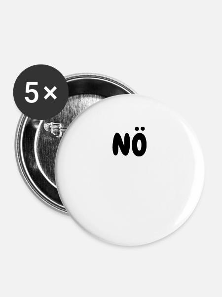 Nö - Buttons klein 25 mm (5er Pack) - Weiß