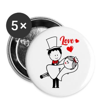 ehepaar married - Buttons klein 25 mm (5er Pack) - Weiß - Vorne