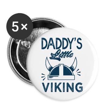 petit viking de papa naissance grossesse - Lot de 5 petits badges (25 mm) - blanc - Devant