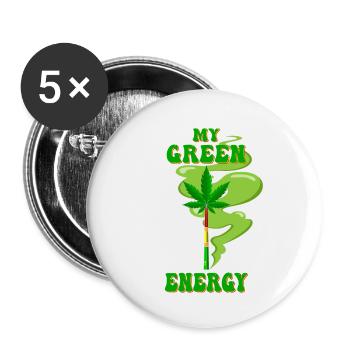 My Green Energy for my Green Lifestyle - Buttons small 1''/25 mm (5-pack) - white - Front