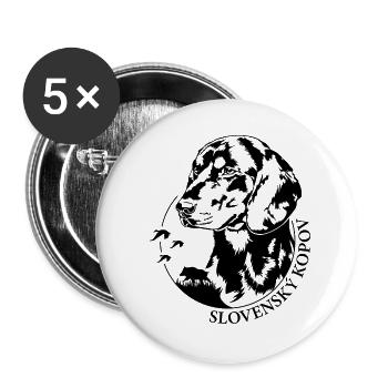 Slovensky Kopov Portrait Hunde Jagdhund Wilsigns - Buttons klein 25 mm (5er Pack) - Weiß - Vorne