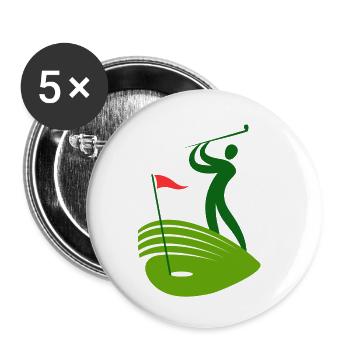 golf, golf fan, golfer, golf club - Buttons small 1''/25 mm (5-pack) - white - Front
