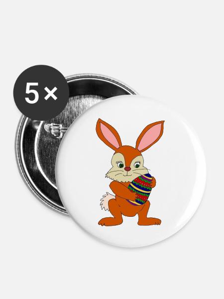 osterhase - Buttons klein 25 mm (5er Pack) - Weiß