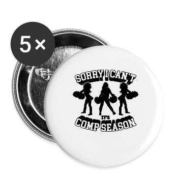 Désolé je ne peux pas c’est Comp Cheer Squad Cheerleader - Lot de 5 petits badges (25 mm) - blanc - Devant