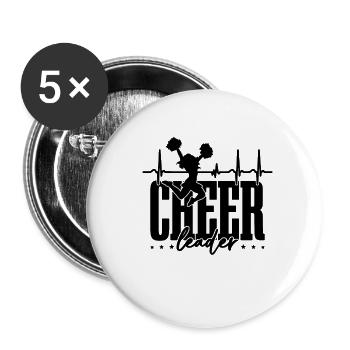 Cheerleader Loves Cheer Squad Dancer Cheerleader - Buttons klein 25 mm (5er Pack) - Weiß - Vorne