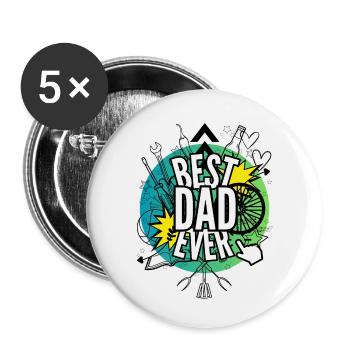 Best dad ever - Buttons small 1''/25 mm (5-pack) - white - Front