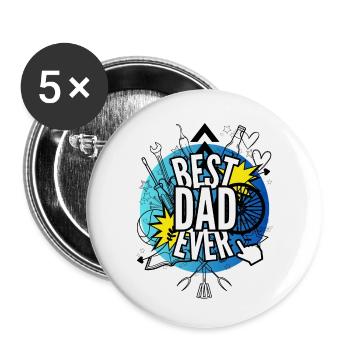 best dad ever - Lot de 5 petits badges (25 mm) - blanc - Devant