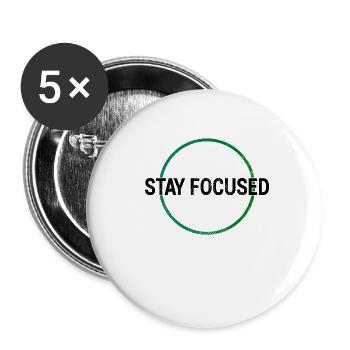 Fokus Lernen Shirt - Buttons klein 25 mm (5er Pack) - Weiß - Vorne