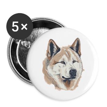 Akita - Buttons small 1''/25 mm (5-pack) - white - Front