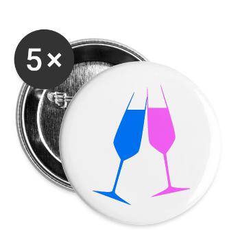 Farbenfroher Toast - Buttons klein 25 mm (5er Pack) - Weiß - Vorne