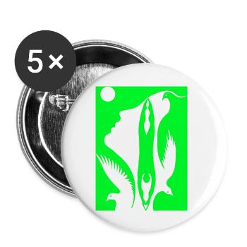 Illusion d’optique art psychédéliques formes rétro - Lot de 5 petits badges (25 mm) - blanc - Devant