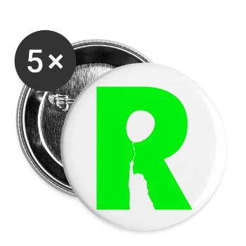 Illusion d’optique art psychédélique rétro formes R - Lot de 5 petits badges (25 mm) - blanc - Devant
