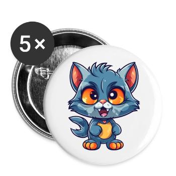 katzen sind cool - Buttons klein 25 mm (5er Pack) - Weiß - Vorne