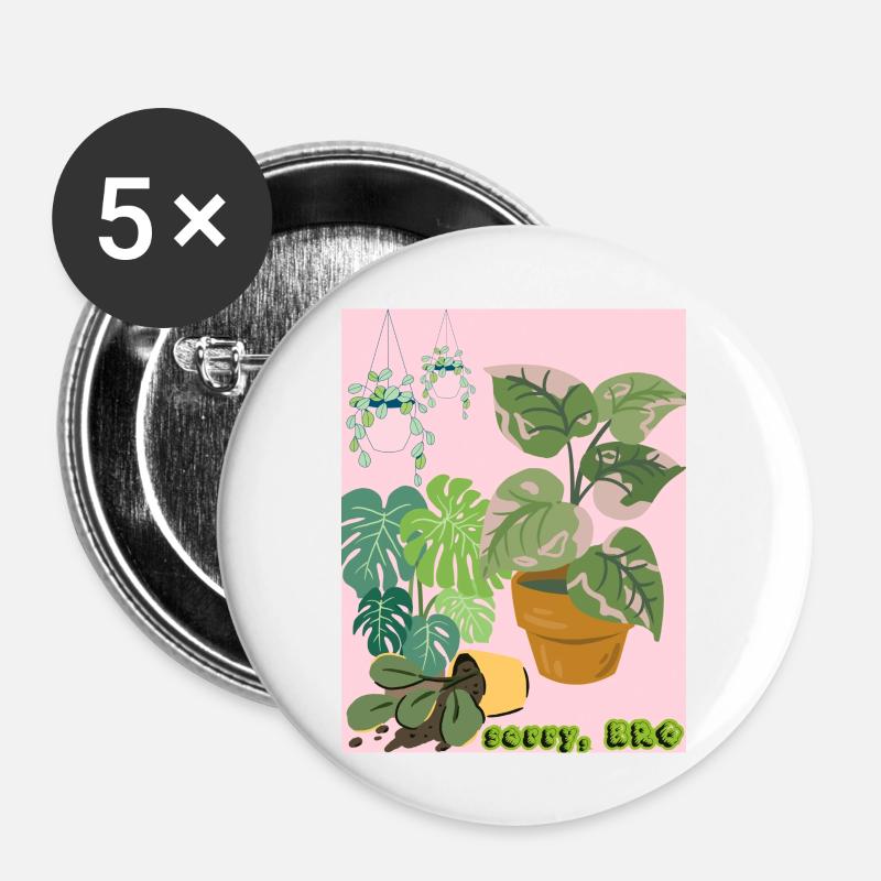 Plant lovers - Buttons small 1''/25 mm (5-pack) - white