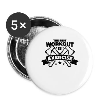 The Best Workout Is Hatchet Throwing Axe Thrower - Buttons small 1''/25 mm (5-pack) - white - Front