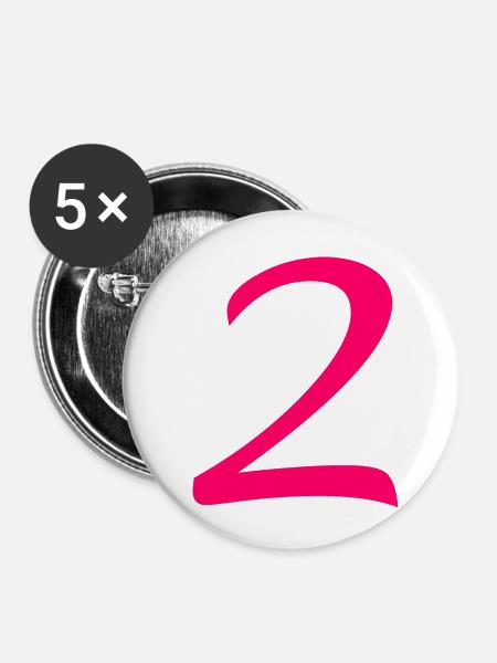 2 - Buttons klein 25 mm (5er Pack) - Weiß
