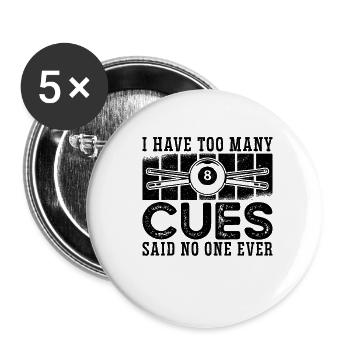J’ai trop de repères Retro Billiard Billard Joueur - Lot de 5 petits badges (25 mm) - blanc - Devant