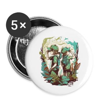 The little explorers - Buttons small 1''/25 mm (5-pack) - white - Front