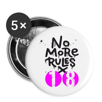 18 Geburtstag no more rules - Buttons small 1''/25 mm (5-pack) - white - Front