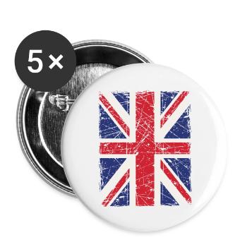 Union Jack - Lot de 5 petits badges (25 mm) - blanc - Devant