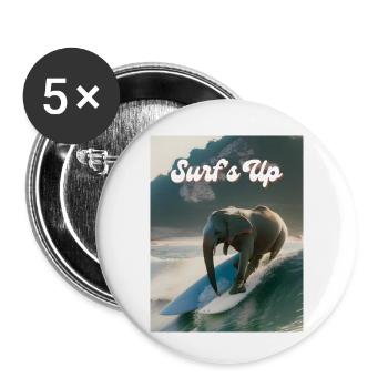 Surf’s Up - Lot de 5 petits badges (25 mm) - blanc - Devant
