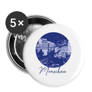 Monschau,skyline,city,circle,blue circle,purple - Buttons small 1''/25 mm (5-pack) - white - Front