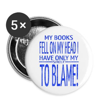 J’aime les livres présenter l’art l’amour les films dictons livre - Lot de 5 petits badges (25 mm) - blanc - Devant