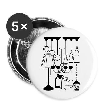 Logo für Haus oder Stimmungslicht Lampen Shop - Buttons klein 25 mm (5er Pack) - Weiß - Vorne
