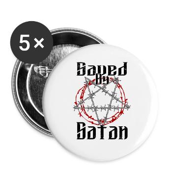 Satan Belzébuth Diable Gothique Pentagramme Mystique - Lot de 5 petits badges (25 mm) - blanc - Devant