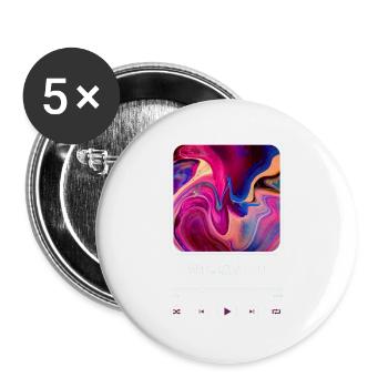 Music Player Willst Du - Buttons klein 25 mm (5er Pack) - Weiß - Vorne