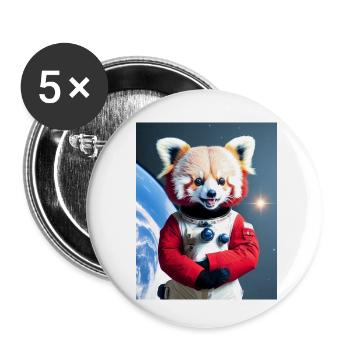 Glücklicher Roter Panda Austronaut - Buttons klein 25 mm (5er Pack) - Weiß - Vorne