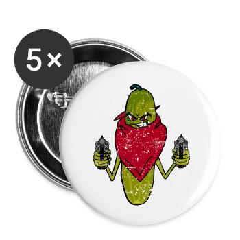 Essiggurke - Essigschurke - Wortspiel - Buttons klein 25 mm (5er Pack) - Weiß - Vorne