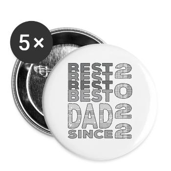 Bester Papa der Welt seit 2022 Vatertag Geburtstag - Buttons klein 25 mm (5er Pack) - Weiß - Vorne