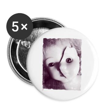 Broken Puppet - Buttons klein 25 mm (5er Pack) - Weiß - Vorne