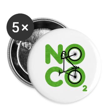 Pas de CO2 - Lot de 5 petits badges (25 mm) - blanc - Devant