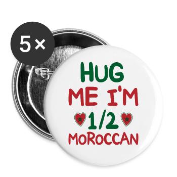 Humour Marocain Je Suis À Moitié Marocain - Lot de 5 petits badges (25 mm) - blanc - Devant