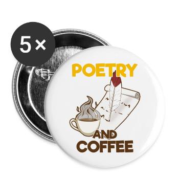 Poet Poetry Poet Poetry I Gift - Buttons small 1''/25 mm (5-pack) - white - Front
