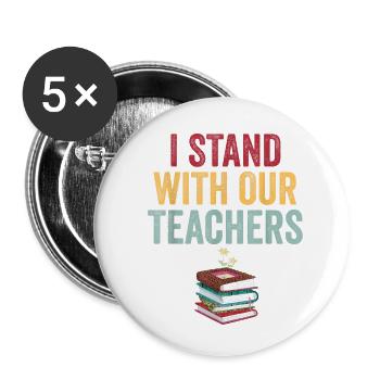 Livre Banning Women Teachers Stand Against - Lot de 5 petits badges (25 mm) - blanc - Devant