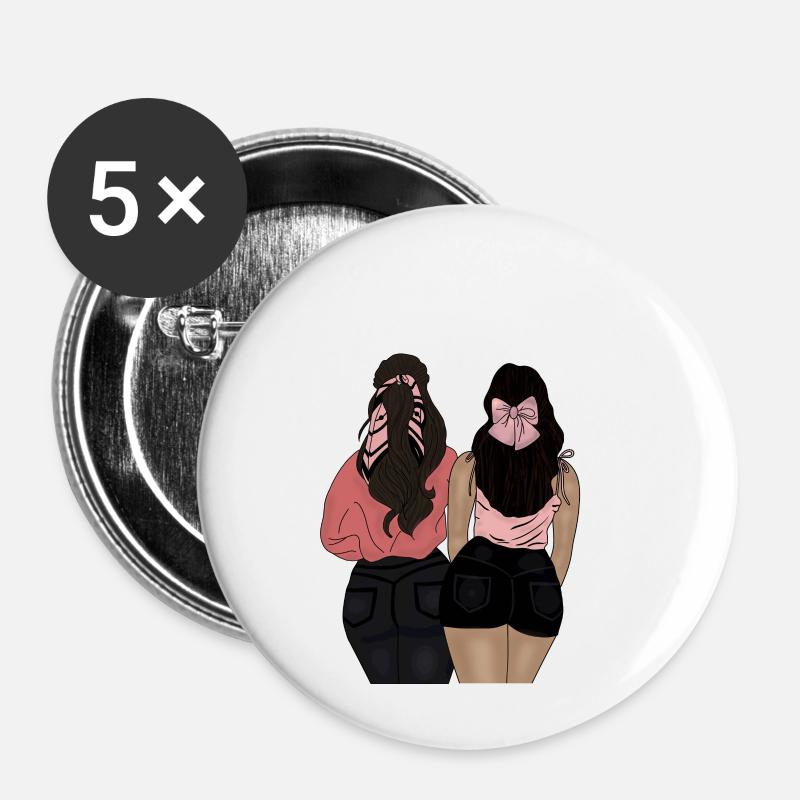 Best friend - Buttons small 1''/25 mm (5-pack) - white