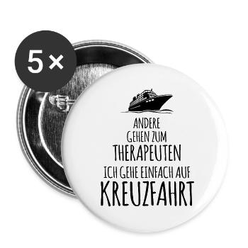 Kreuzfahrt Kreuzfahrtschiff Seereise Meer Geschenk - Buttons klein 25 mm (5er Pack) - Weiß - Vorne
