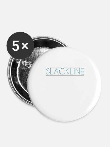 Slackline Schriftzug - Buttons klein 25 mm (5er Pack) - Weiß