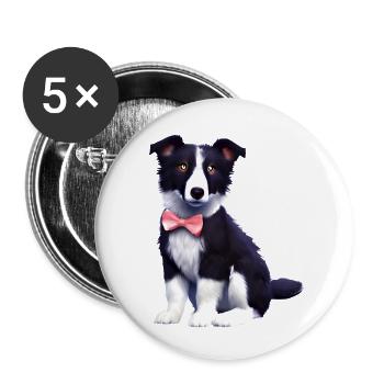 Border Collie Propriétaires de chiens Chiens Amoureux des chiens - Lot de 5 petits badges (25 mm) - blanc - Devant
