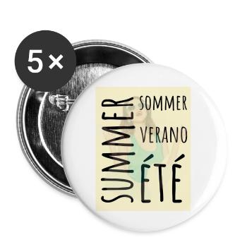 summer international - Buttons klein 25 mm (5er Pack) - Weiß - Vorne