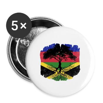 Haiti Haitian Jamaica Combination I Gift - Buttons small 1''/25 mm (5-pack) - white - Front