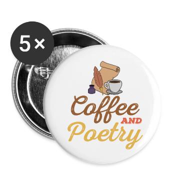 Poet Poetry Poet Poetry I Gift - Buttons small 1''/25 mm (5-pack) - white - Front