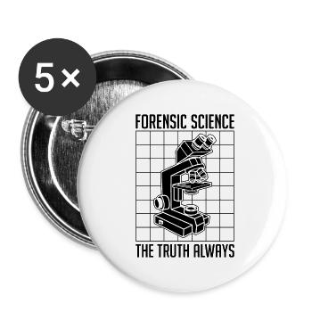 Forensic Science The Truth Always Crime Scene - Buttons klein 25 mm (5er Pack) - Weiß - Vorne