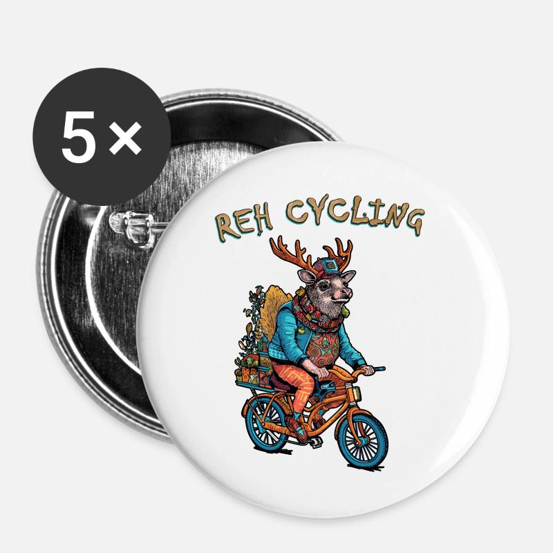 Reh Cycling - Buttons klein 25 mm (5er Pack) - Weiß