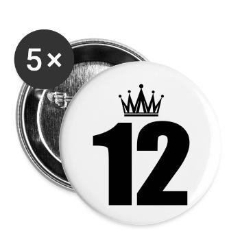 12 - Buttons klein 25 mm (5er Pack) - Weiß - Vorne