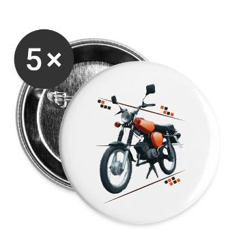 Moped - Buttons klein 25 mm (5er Pack) - Weiß - Vorne