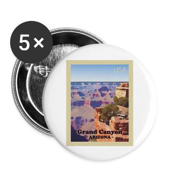 Parc national du Grand Canyon - Lot de 5 petits badges (25 mm) - blanc - Devant